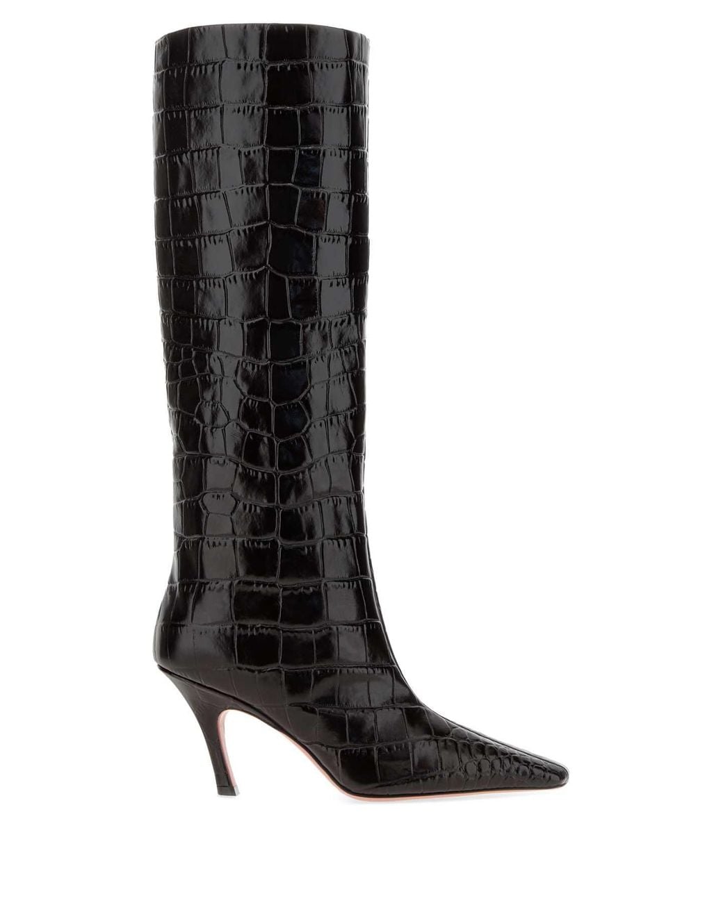 AMINA MUADDI Black Dark Leather Mona Boots