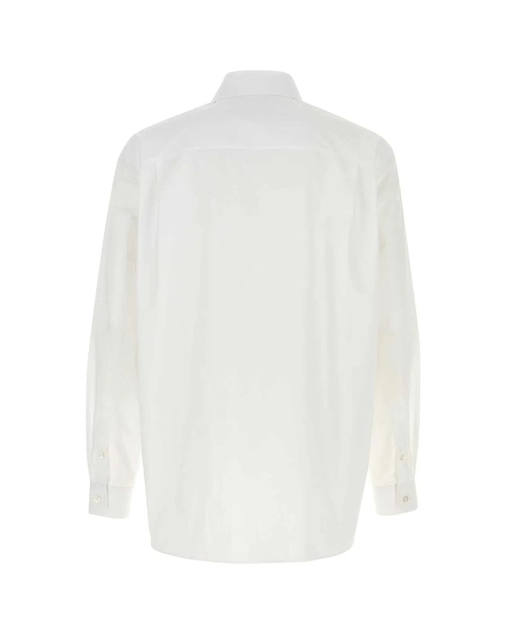 Gucci White Cotton Shirt With Logo Embroidery for men