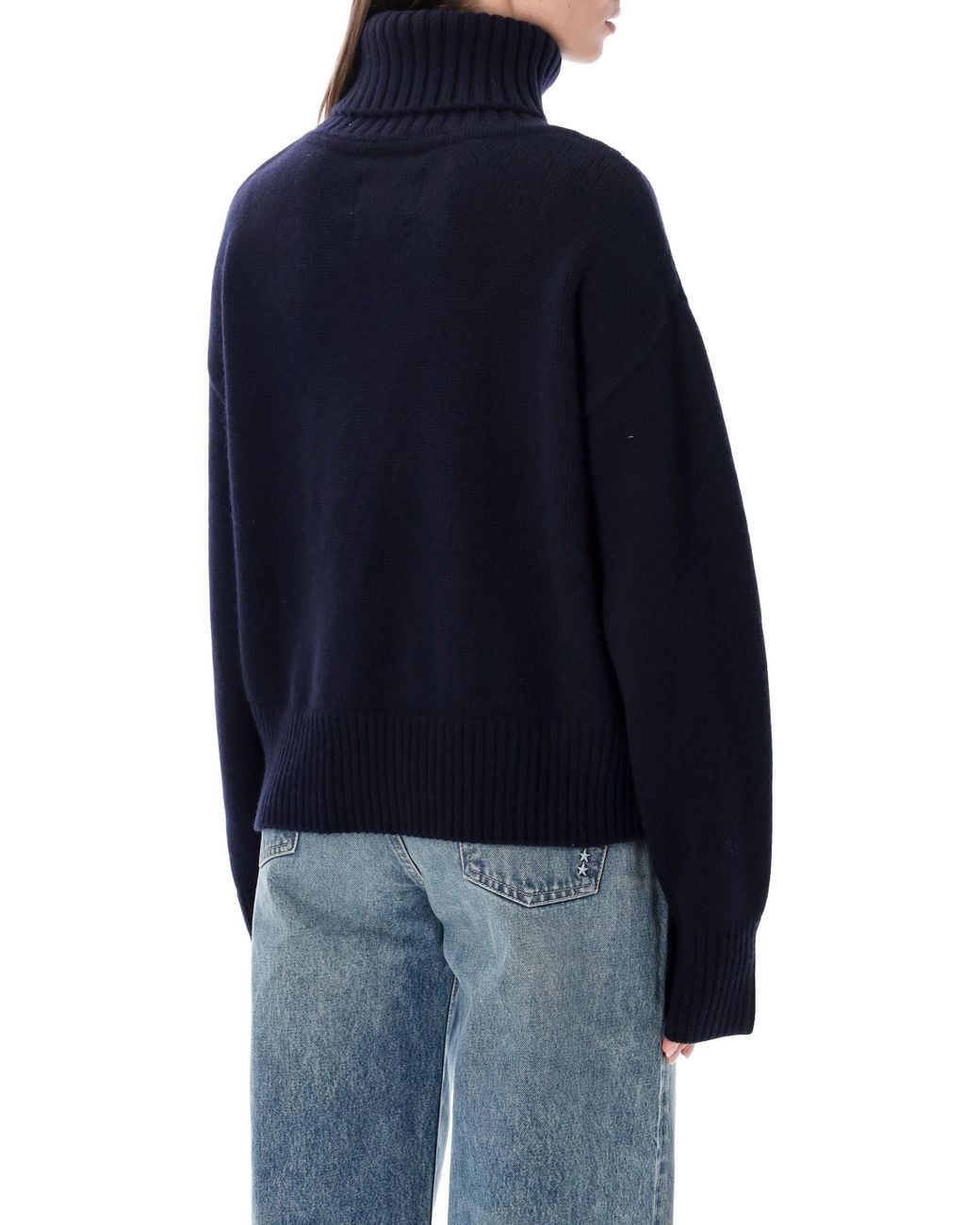 Extreme Cashmere Blue Crop Xtra High Neck
