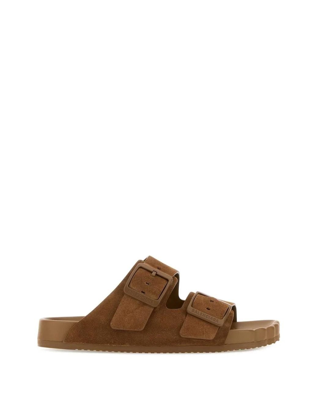 Balenciaga Brown Camel Suede Sunday Slippers