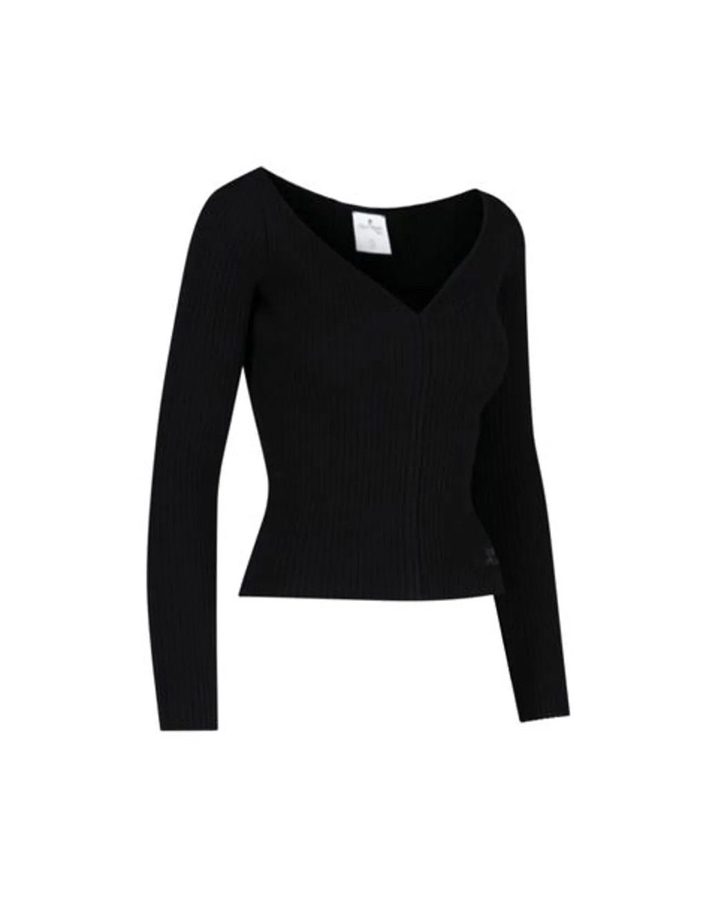 Courreges Black Courregès Raffia V Neck Jumper