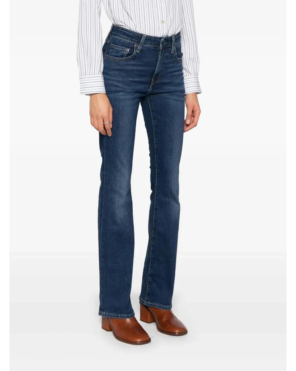 Levi's Blue 725 High Rise Bootcut Wave Dark