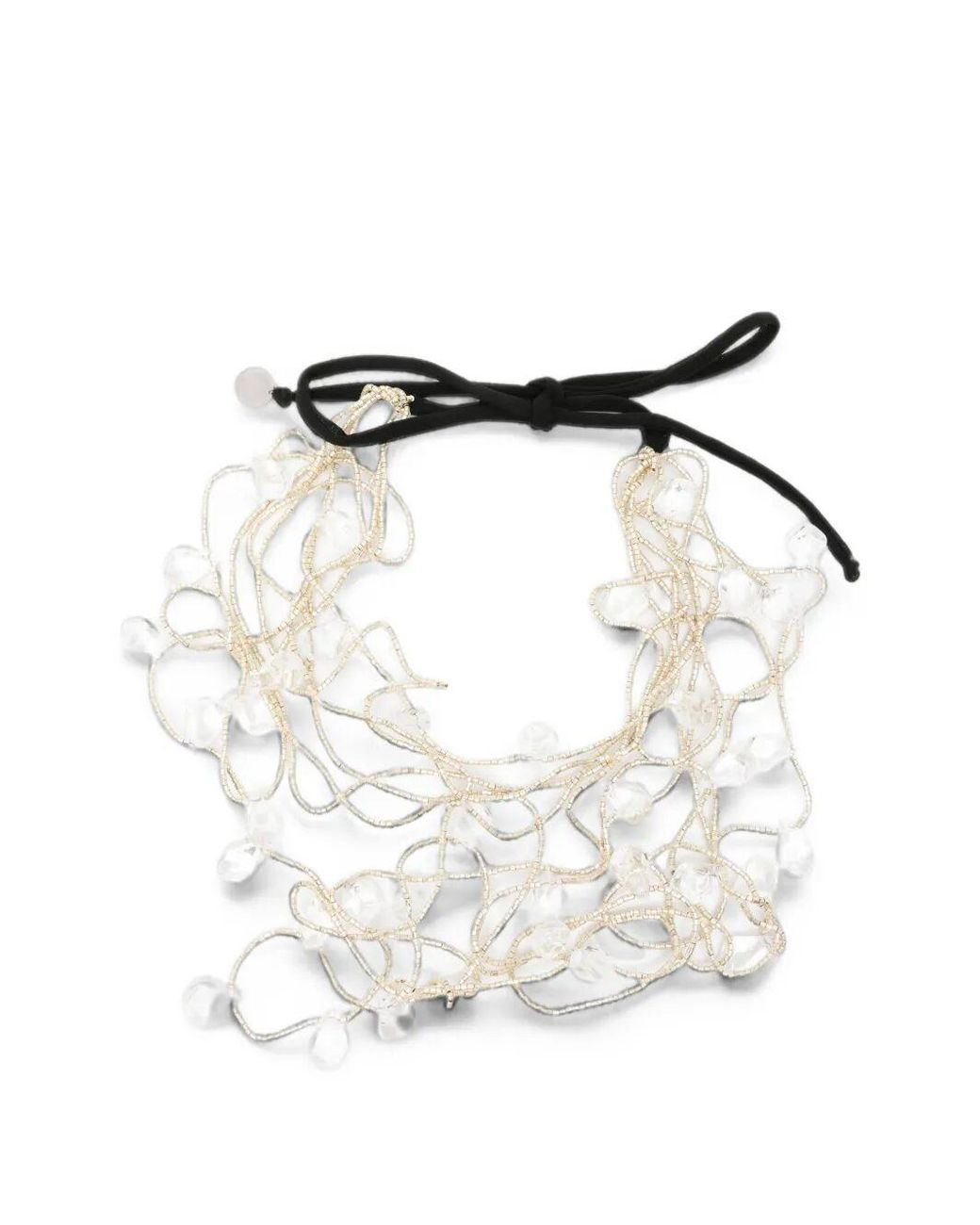 Maria Calderara White Sylver-Clear Crystal Necklace