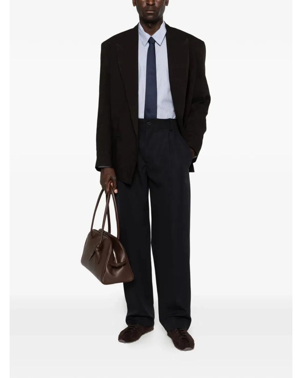 Jacquemus Blue Wool Pleated Trousers for men