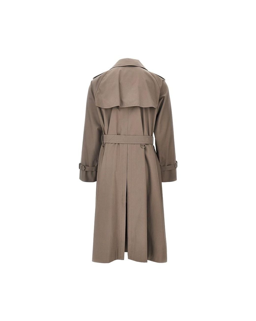 Caruso Brown Cotton Double-Breasted Long Trench-Coat for men