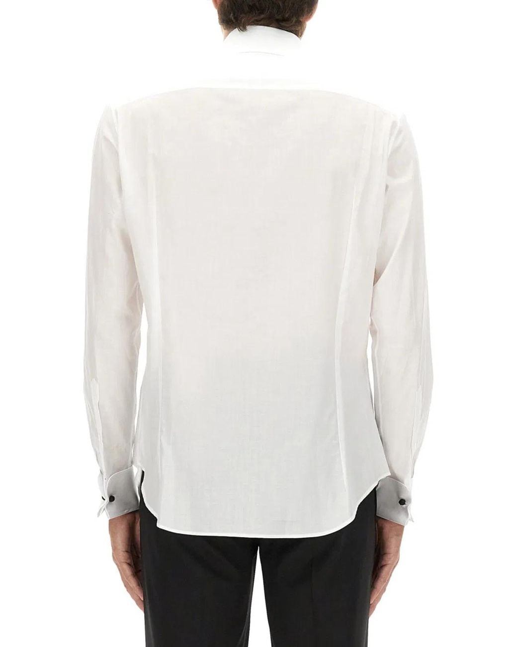 Giorgio Armani White Camicia Smoking for men