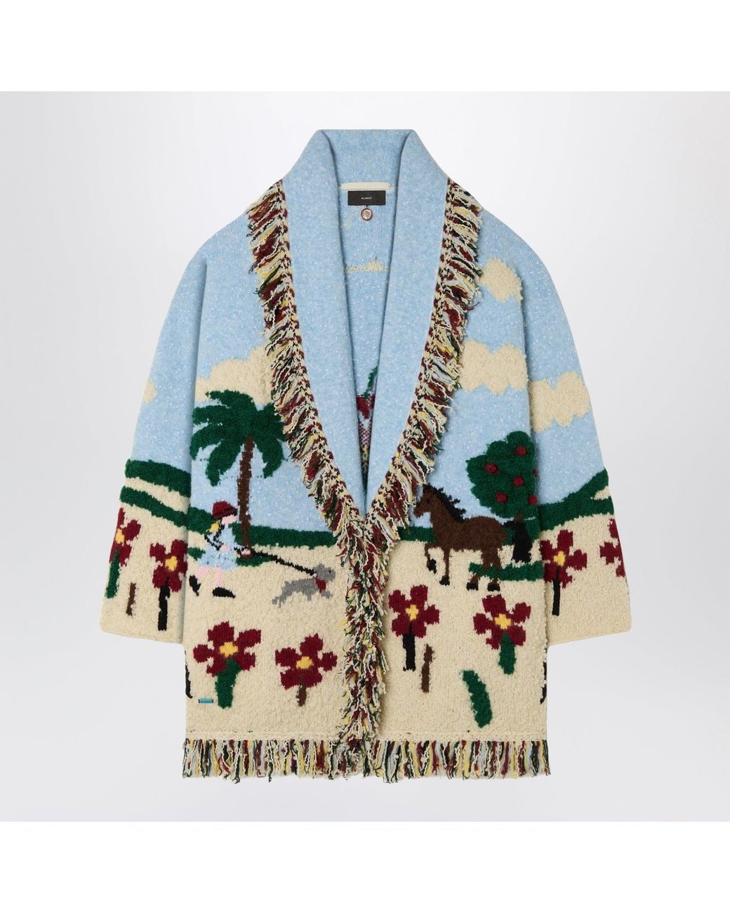 Alanui Blue Casa Wool-Blend Cardigan