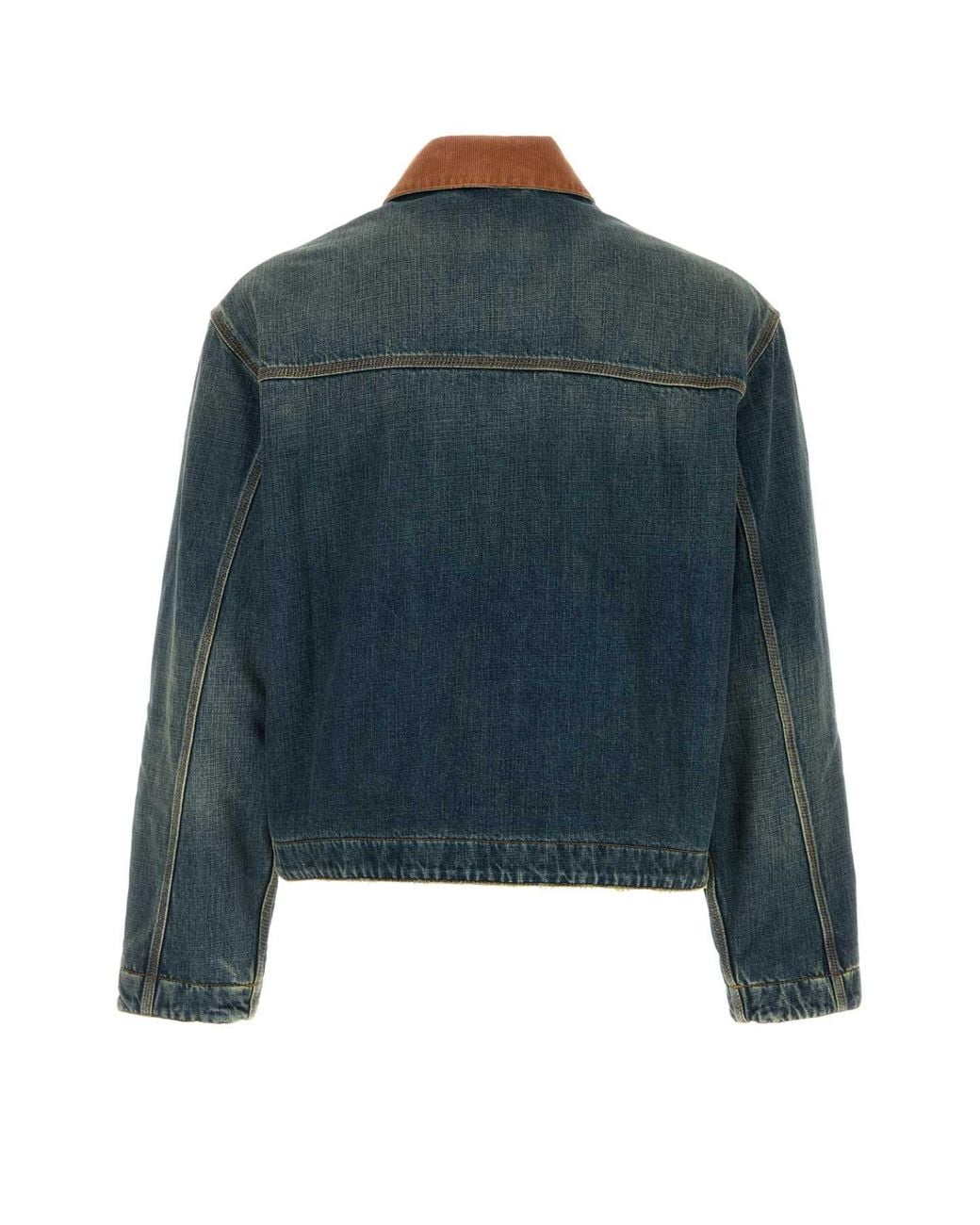 Balenciaga Blue Workwear Jacket With Distressed Vintage Finish for men