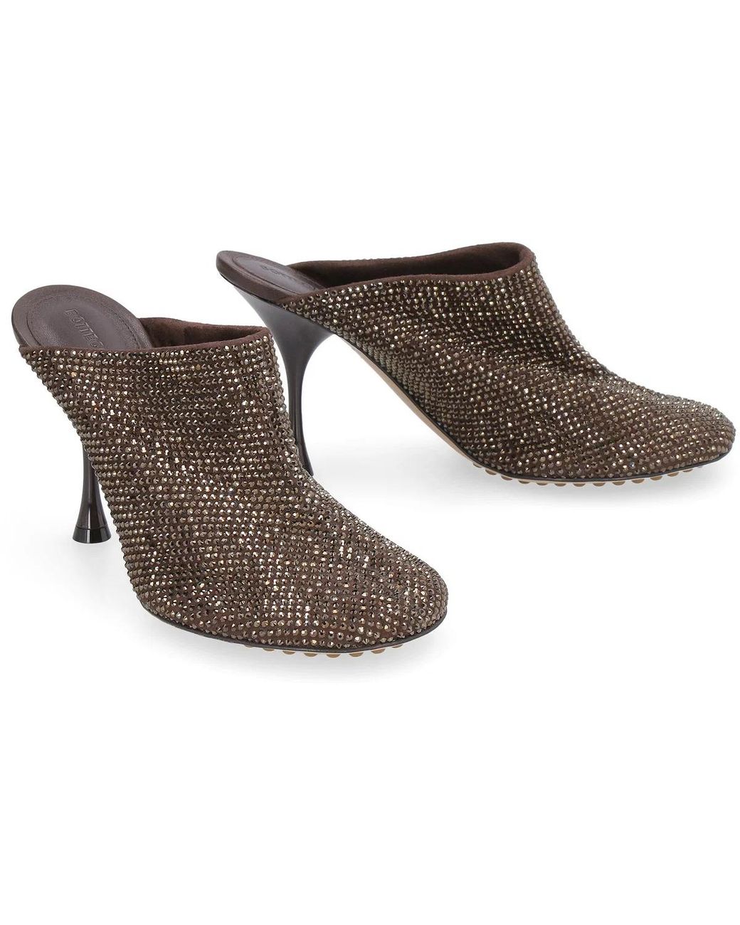 Bottega Veneta Brown Sparkle Dot Sock Leather Mules
