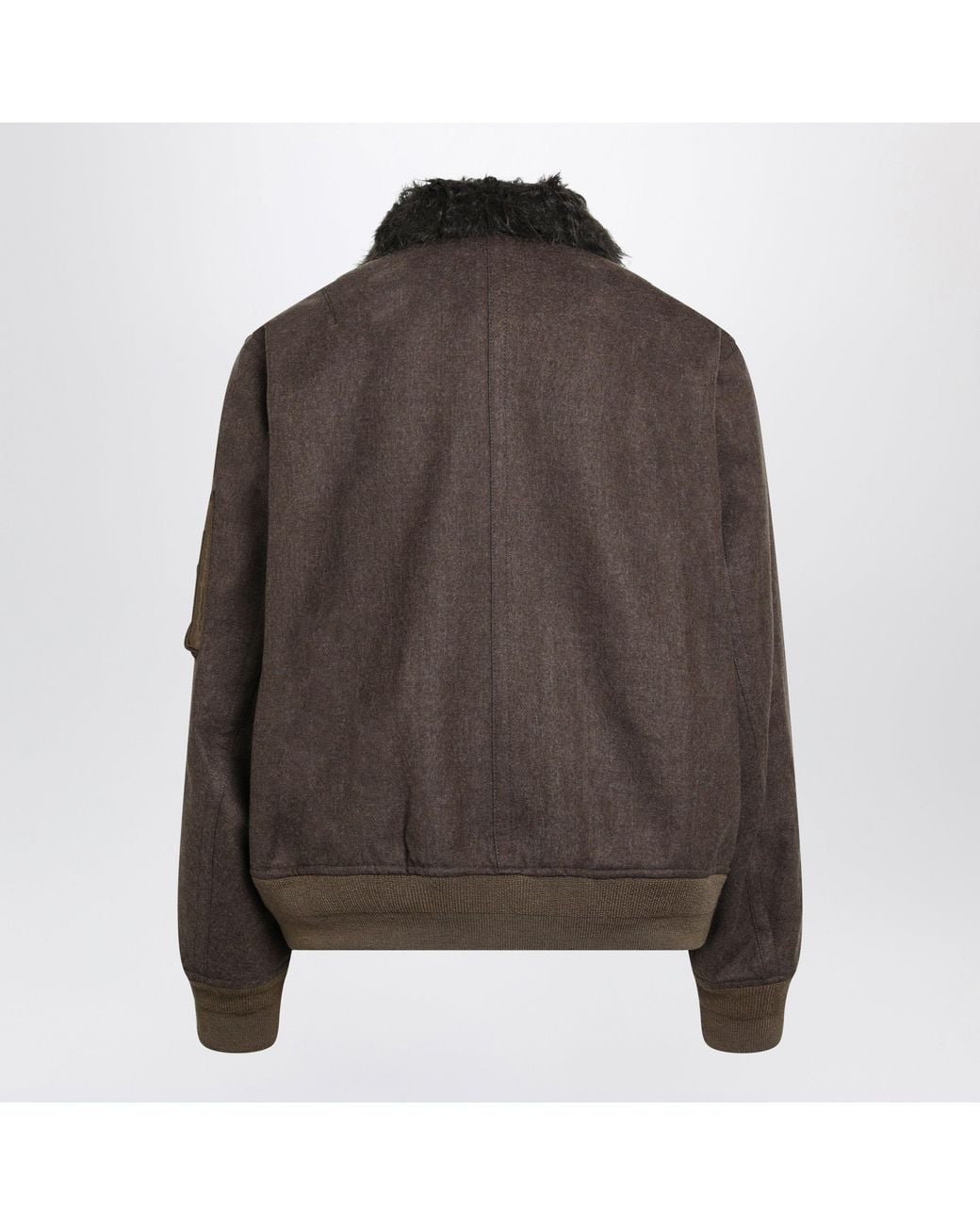 Sacai Brown Melton Wool Blouson Jacket for men