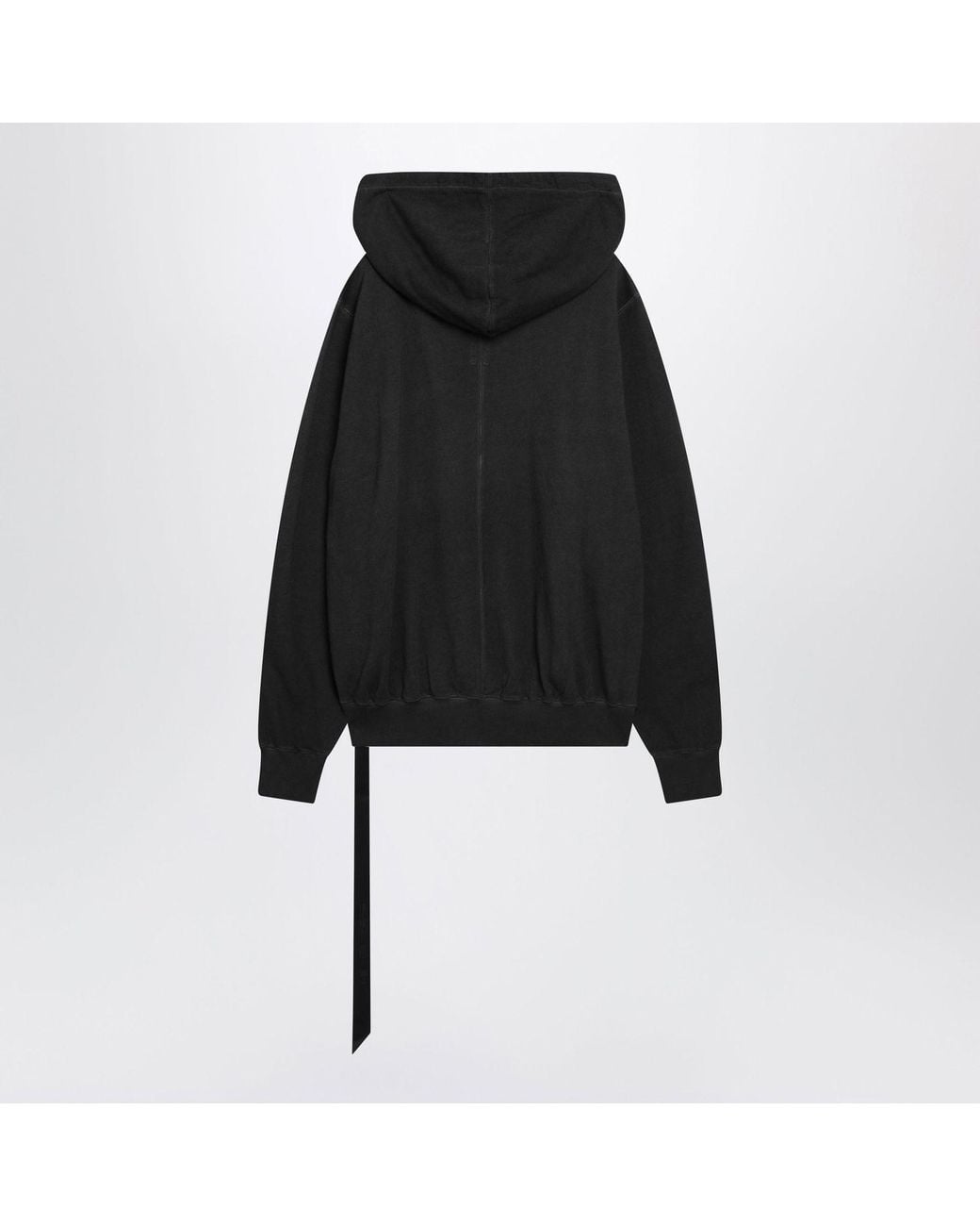 Rick Owens Black Washed Tower Oversized Cotton Sweatshirt for men