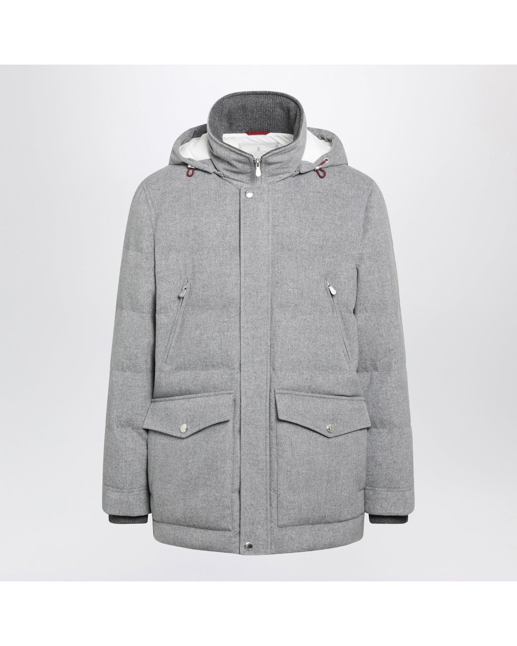 Brunello Cucinelli Gray Light Wool Parka for men