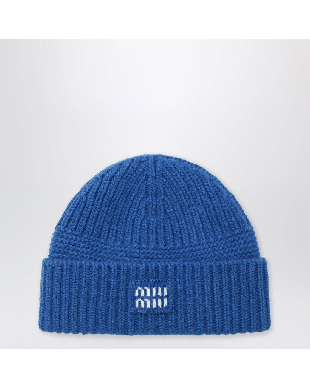 Miu Miu Blue Wool-And-Cashmere Beanie