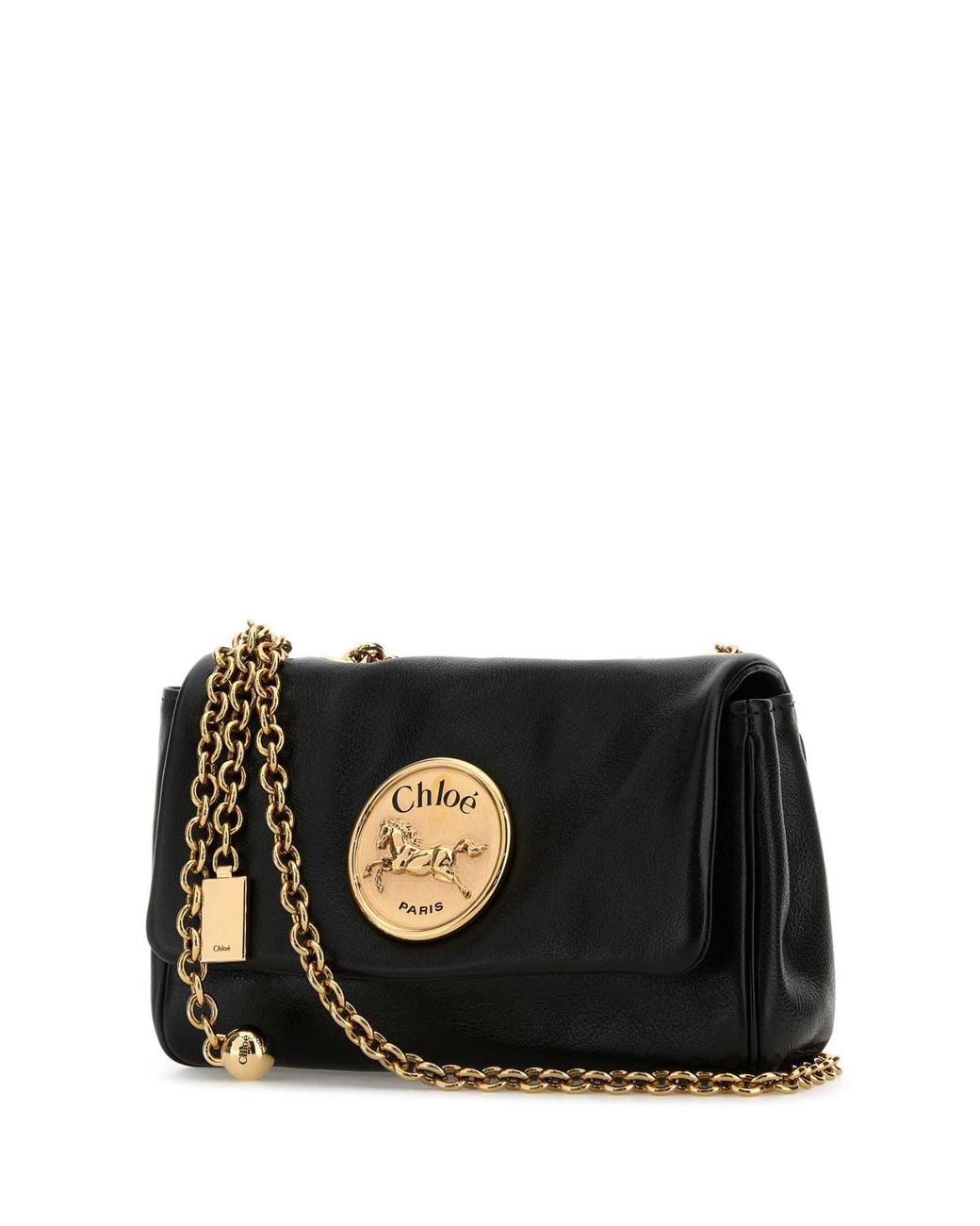 Chloé Black Leather Heritage Shoulder Bag