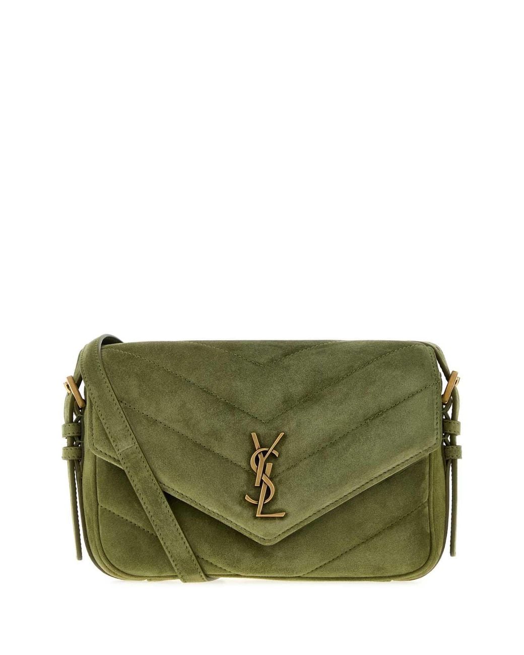 Saint Laurent Green Bo Loulou Leather Shoulder Bag