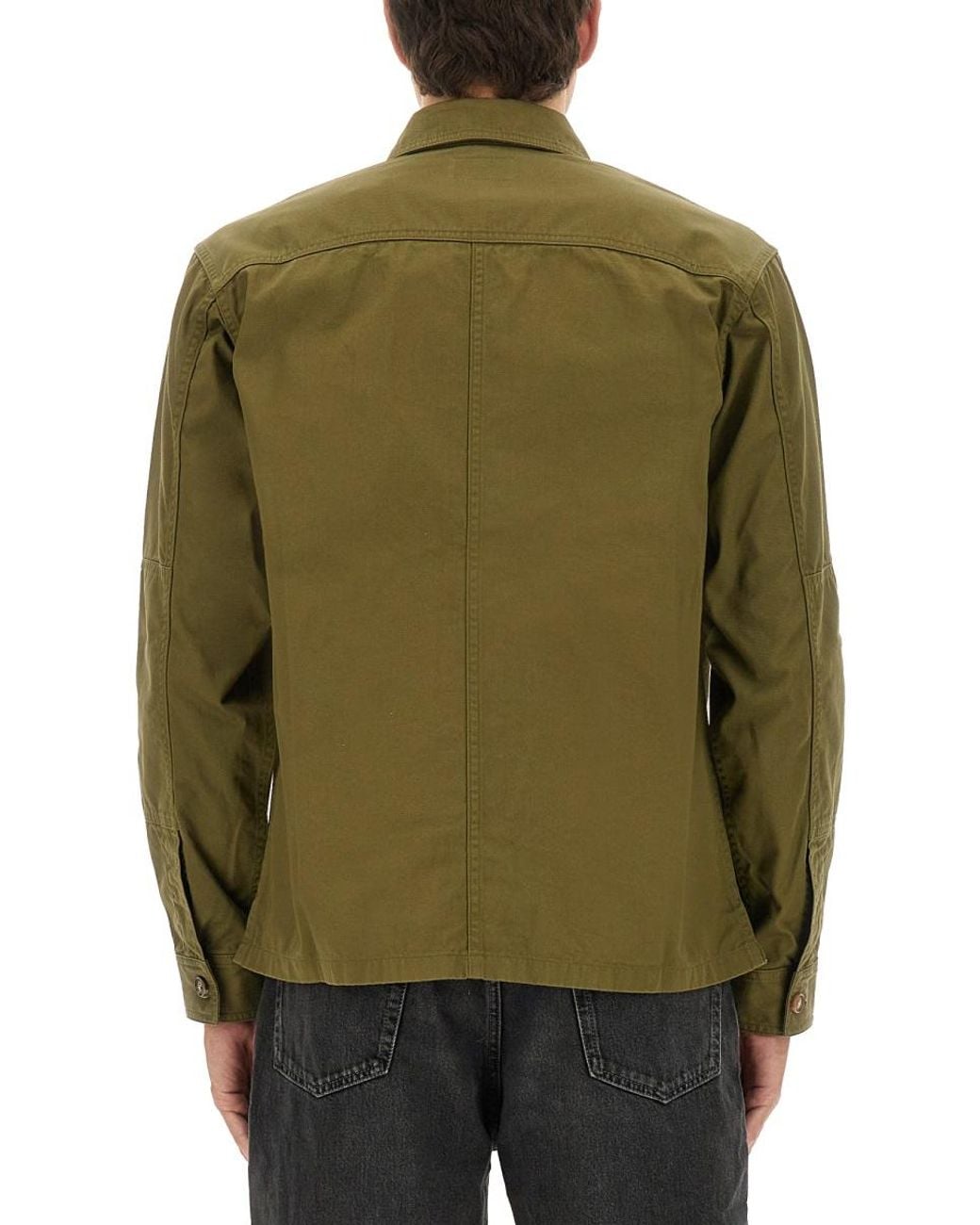 Saint Laurent Green Cotton Twill Overshirt for men