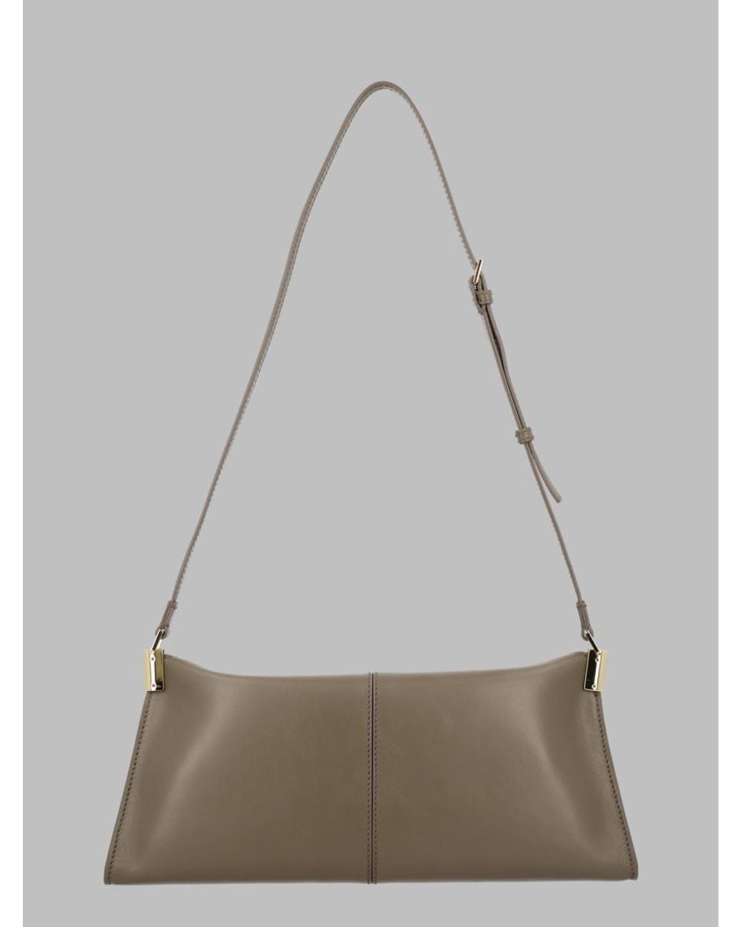 Balmain Gray Structured Shoulder Bag For