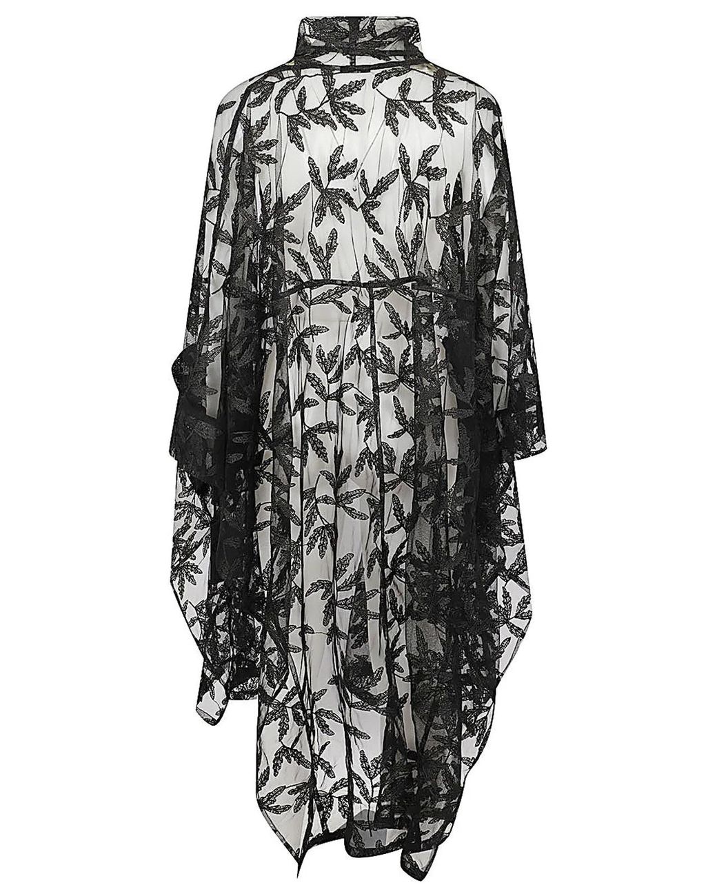 Moyuru Black Embroidered Long Jacket