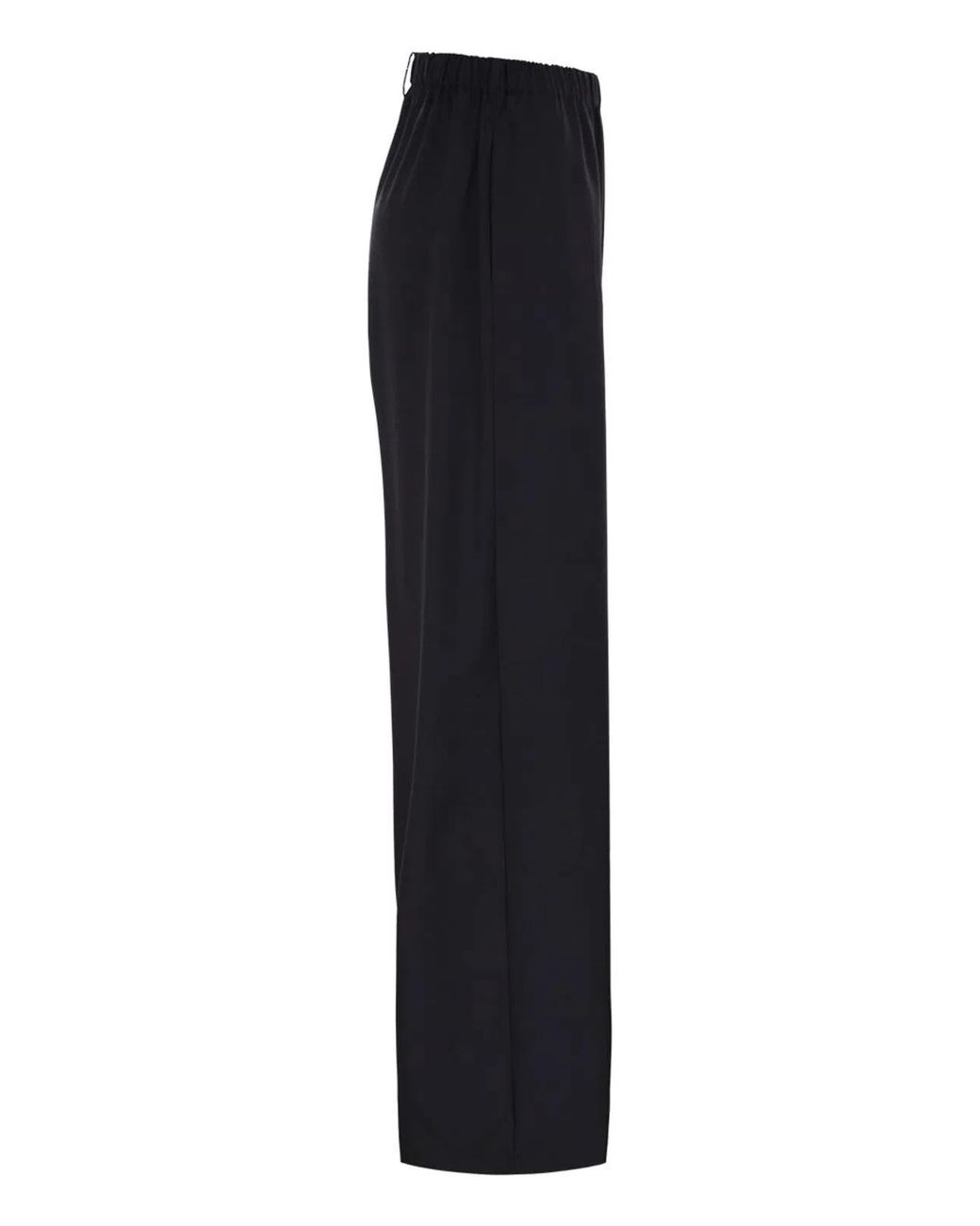Fabiana Filippi Blue Wide-Leg Stretch Wool Trousers With Elasticated Waistband