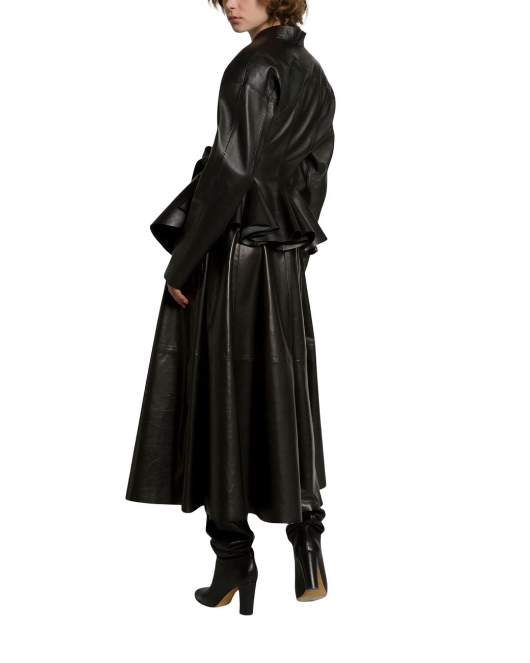 Alberta Ferretti Black Leather Jacket With Bow Closure