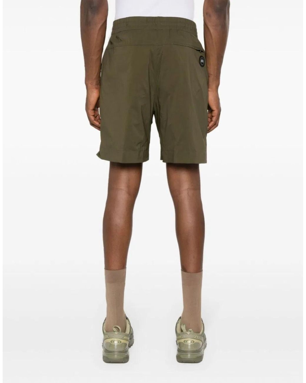Canada Goose Green Killarney Logo Patch Shorts for men