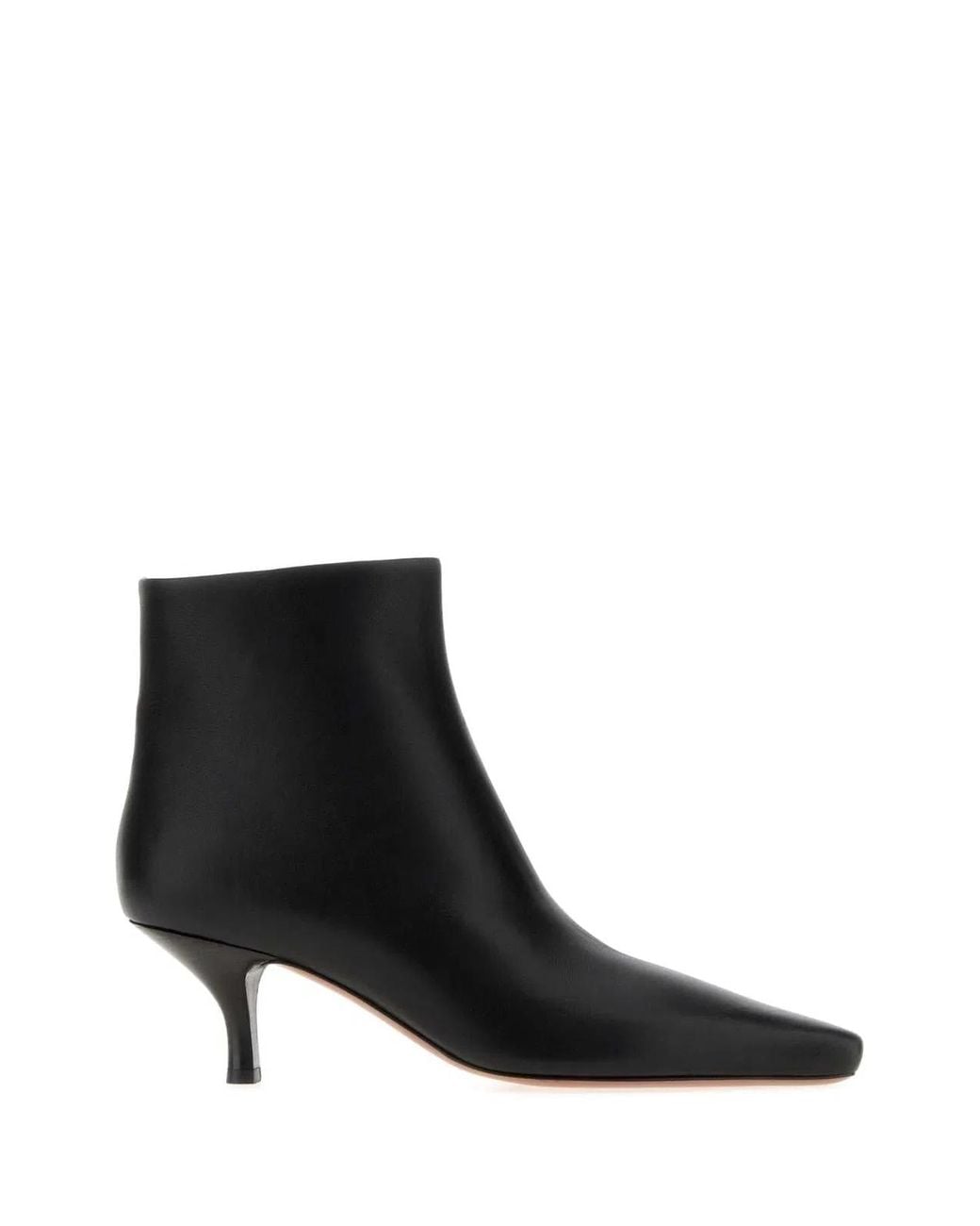 Paris Texas Black Leather Rose Ankle Boots