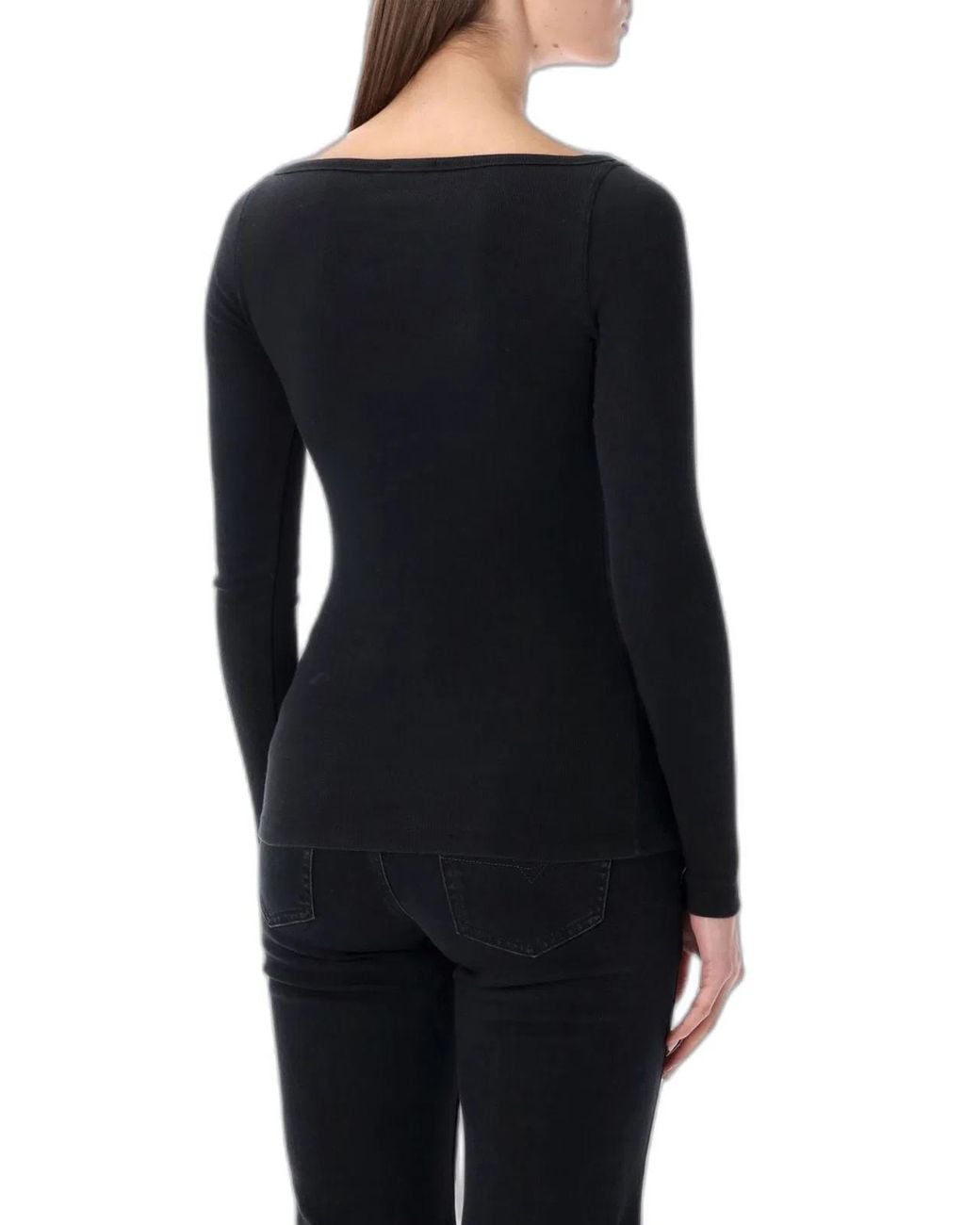 DIESEL Black Bal Ribbed Long-Sleeve Top