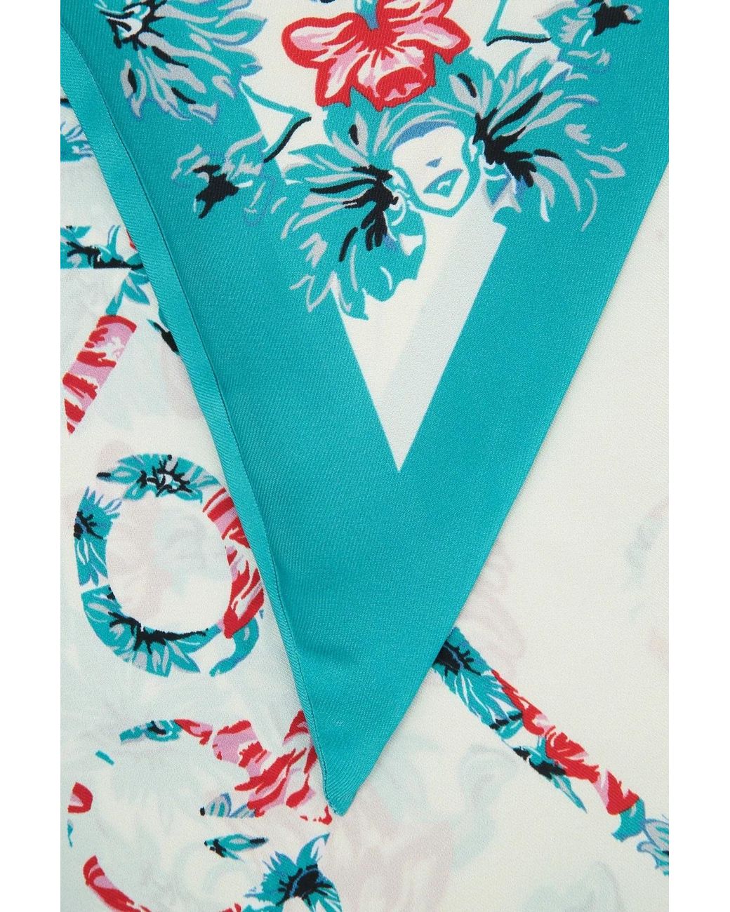 Pinko Blue Twill Print Triangle Scarf