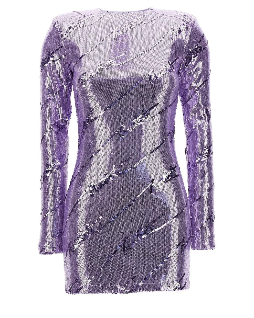 ROTATE BIRGER CHRISTENSEN Purple Rotate Birger Christensen Sequin Mini Dress