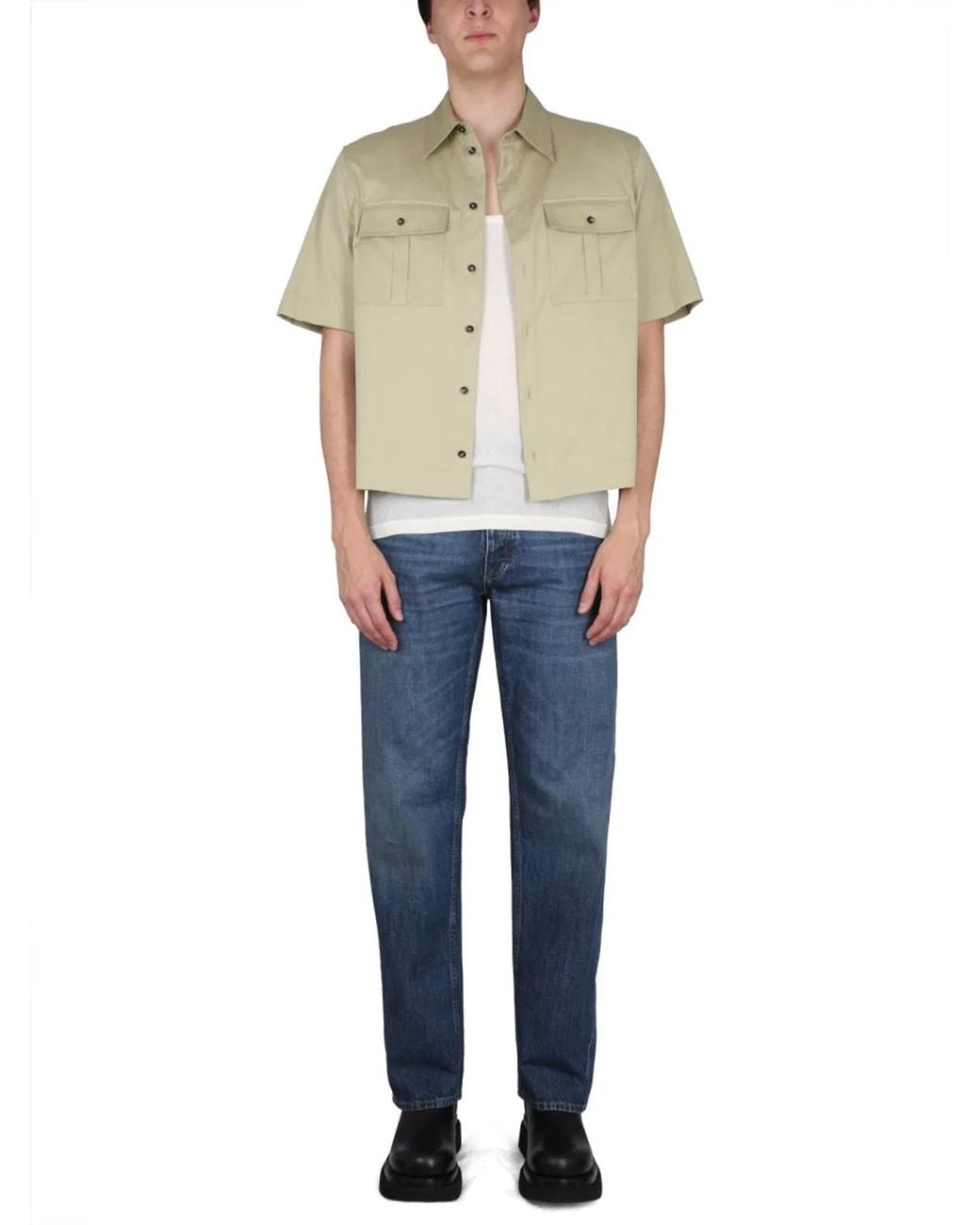 Bottega Veneta White Cotton Tank Top With Round Neckline for men