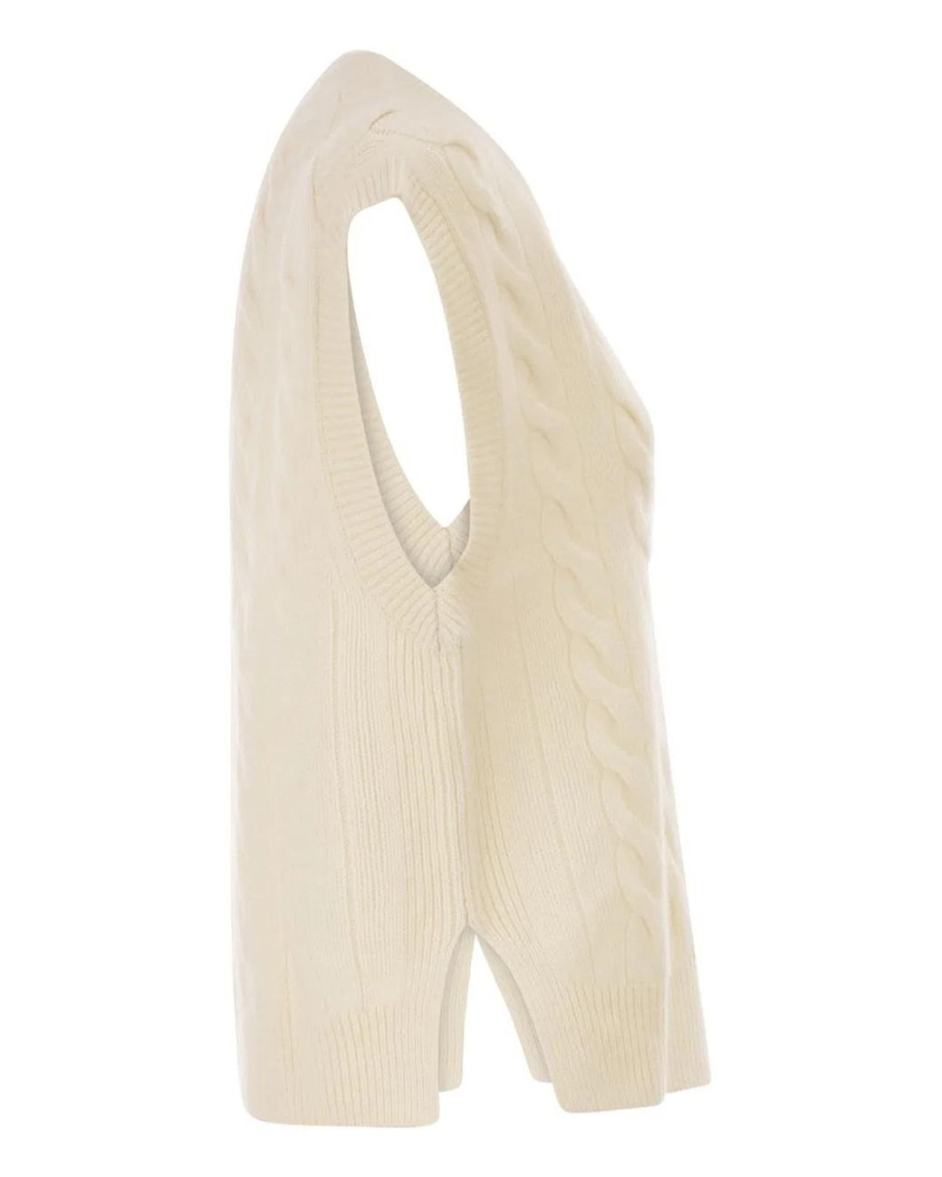 Polo Ralph Lauren Natural Wool And Cashmere Cable-Knit Vest