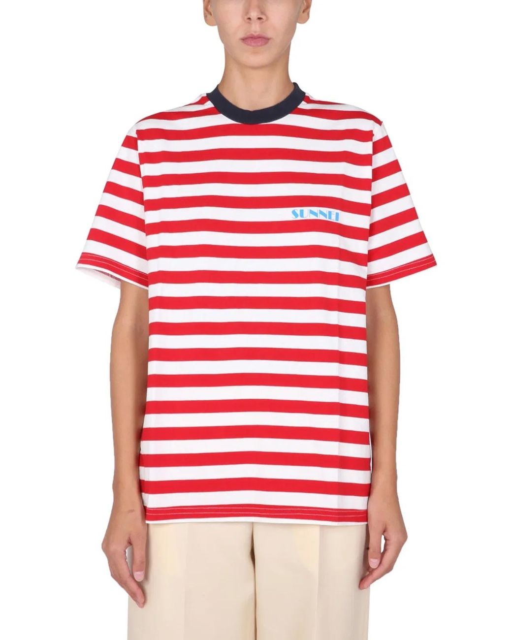 SUNNEI X ELEONORA BONUCCI Red T-Shirt With Mini Logo