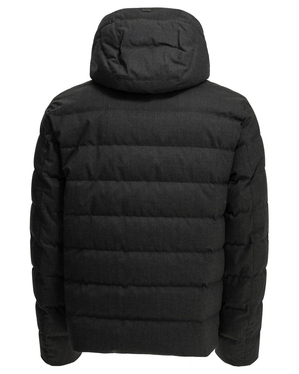 Herno Black Short Flannel Down Jacket for men