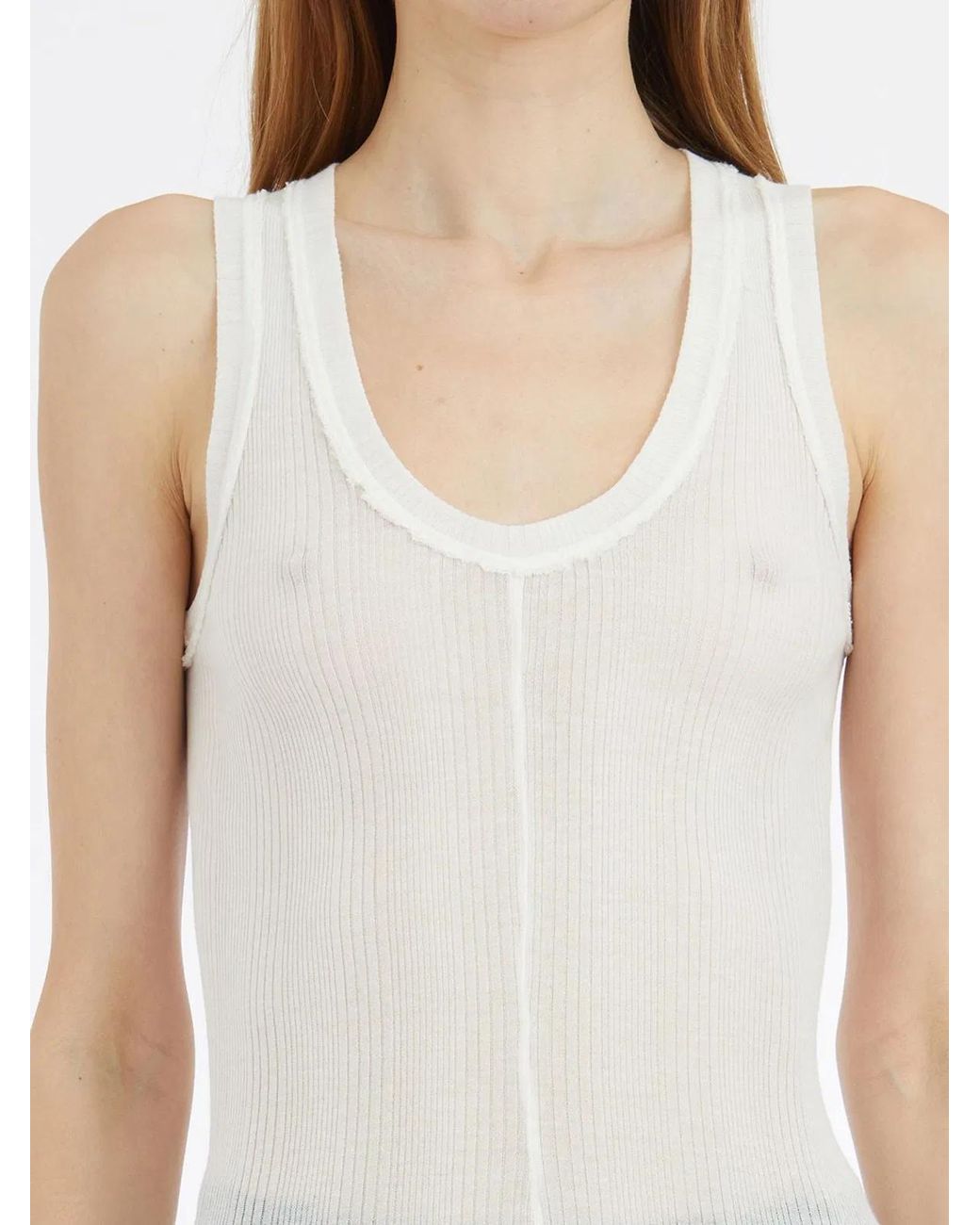 Marc Le Bihan White Cotton Tank Top