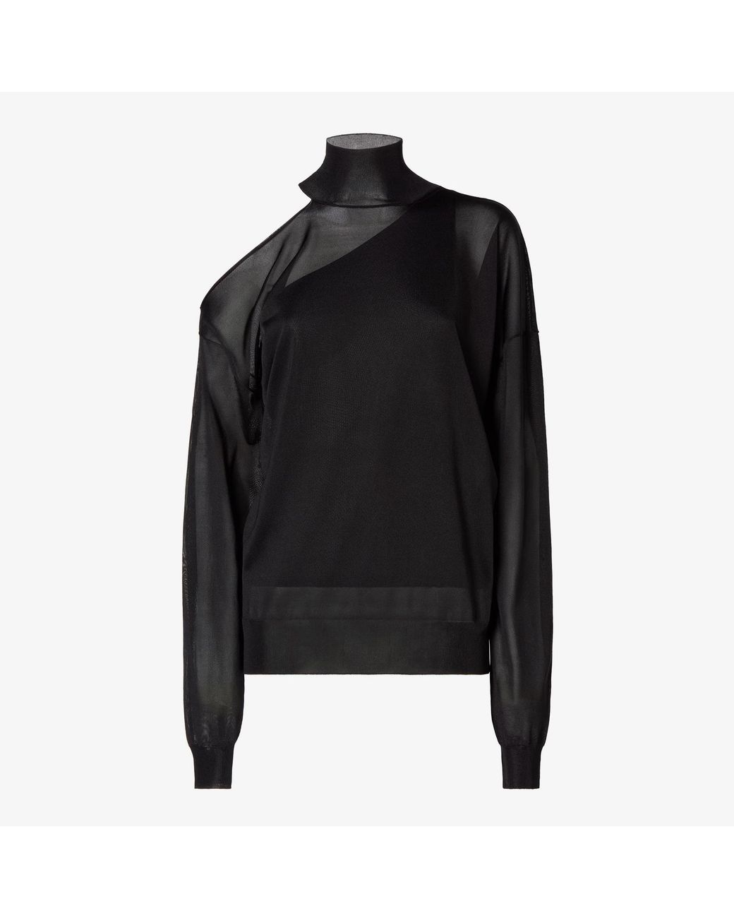 Fendi Black Wool Silk Skirt