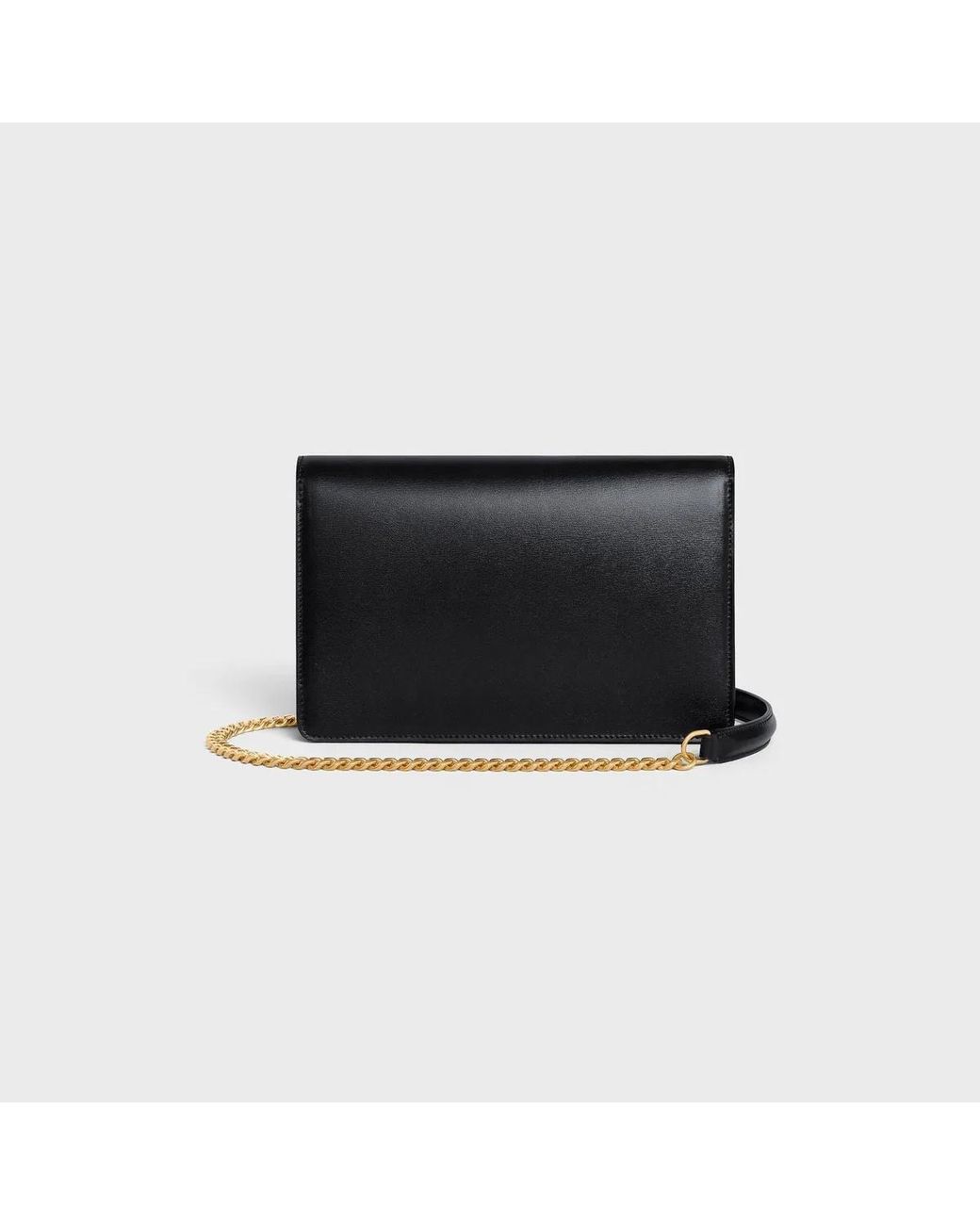 Céline Black Margo Chain Wallet Glossy Calfskin