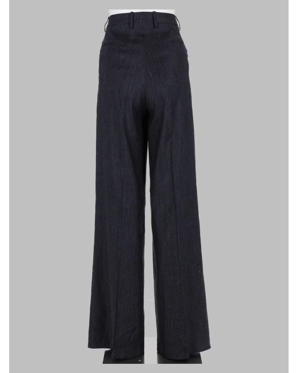 Tagliatore Blue Stretch Linen-Viscose Trousers