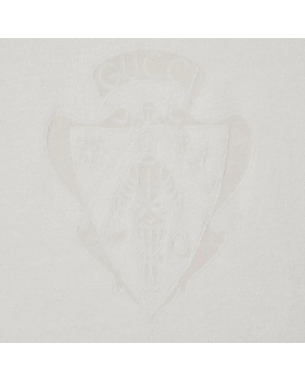 Gucci White Cotton T-Shirt With Logo Crest