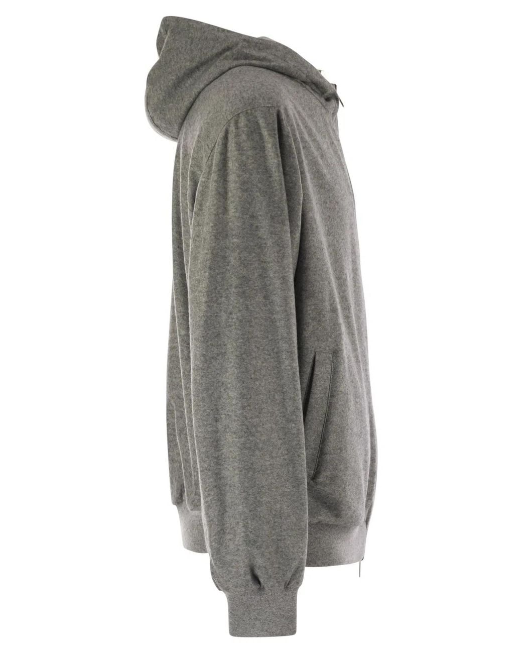 Fedeli Gray Reversible Bomber Jacket With Hood for men