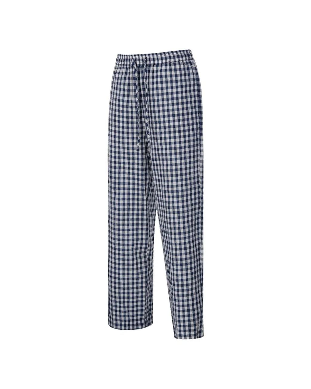 DUNST Blue Checked Pajama Trousers
