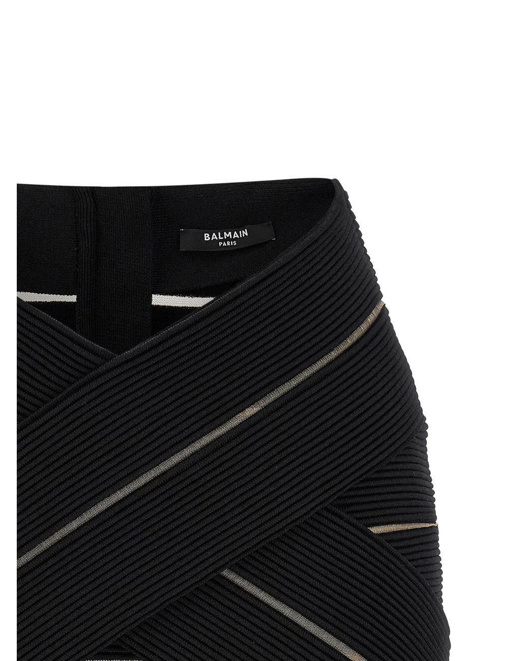 Balmain Black V-Shaped Waist Skirt