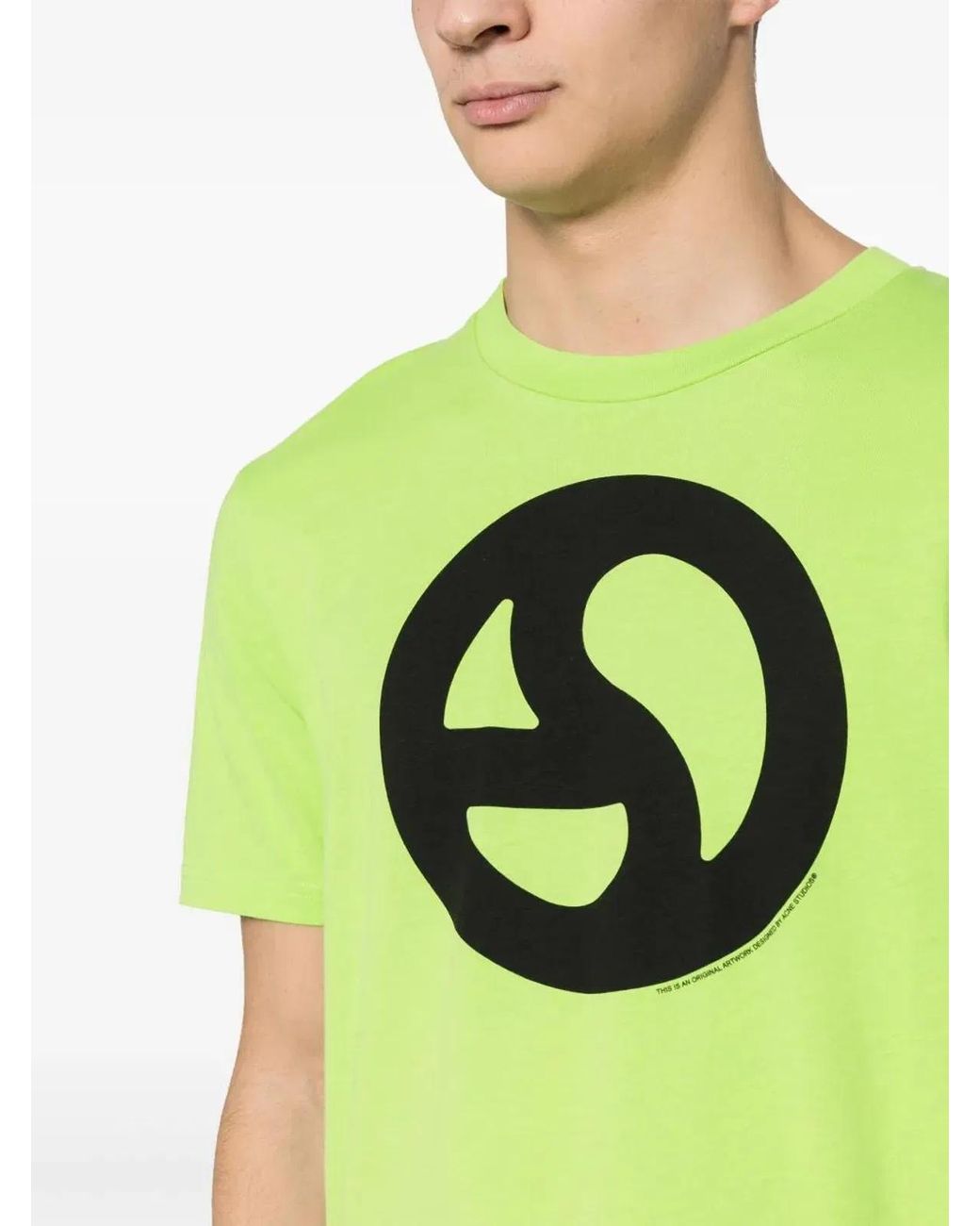 Acne Green Tshirt With Print