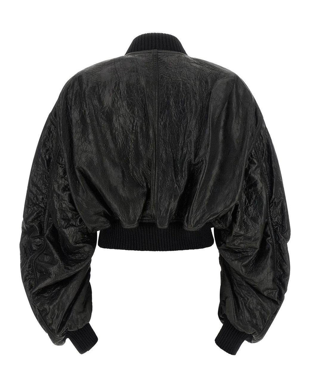 Rick Owens Black Lamb Leather Leather Jacket