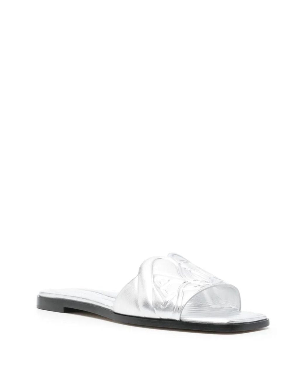 McQueen White Seal Leather Sandals