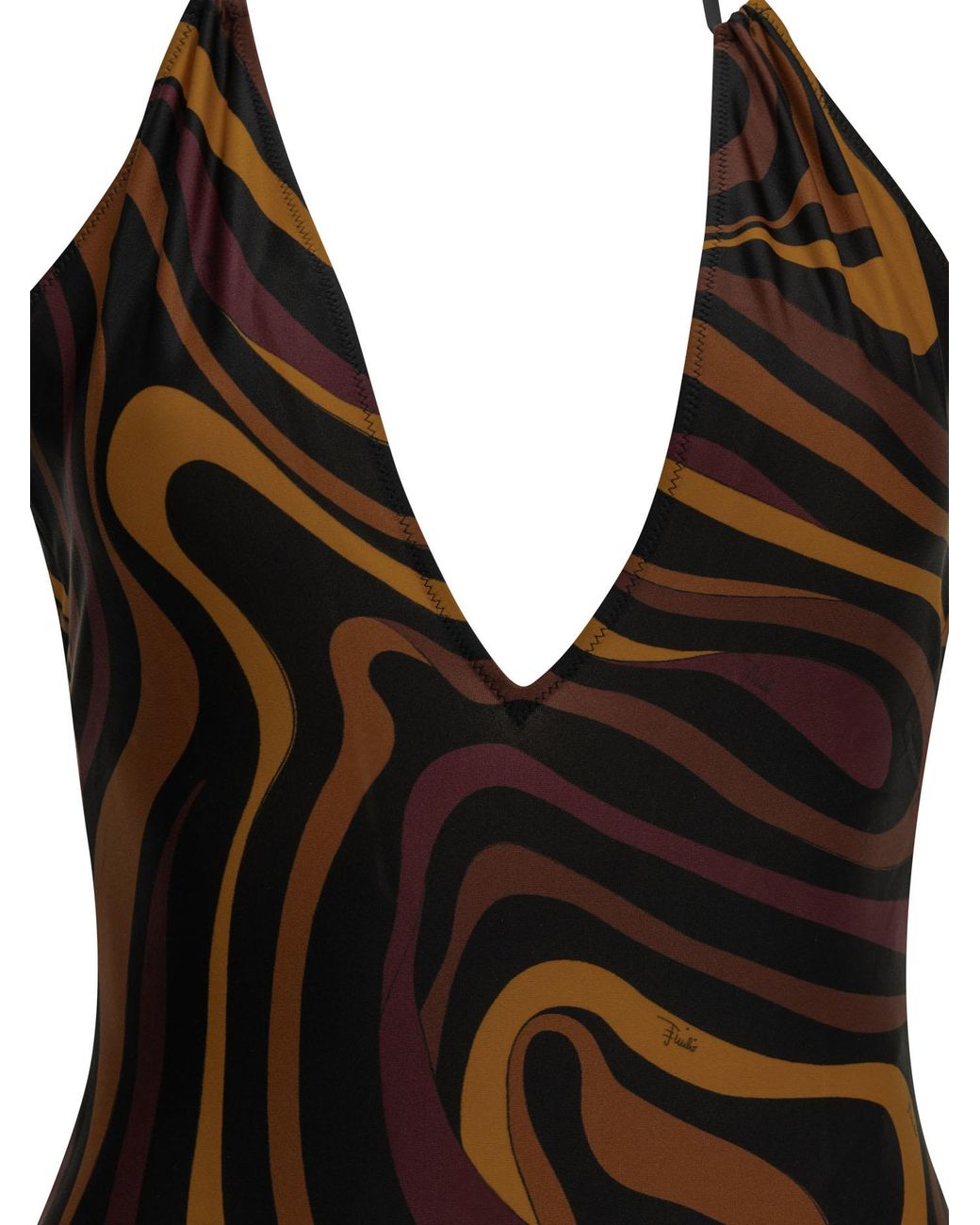 Emilio Pucci Black "Marmo" One-Piece Swimsuit