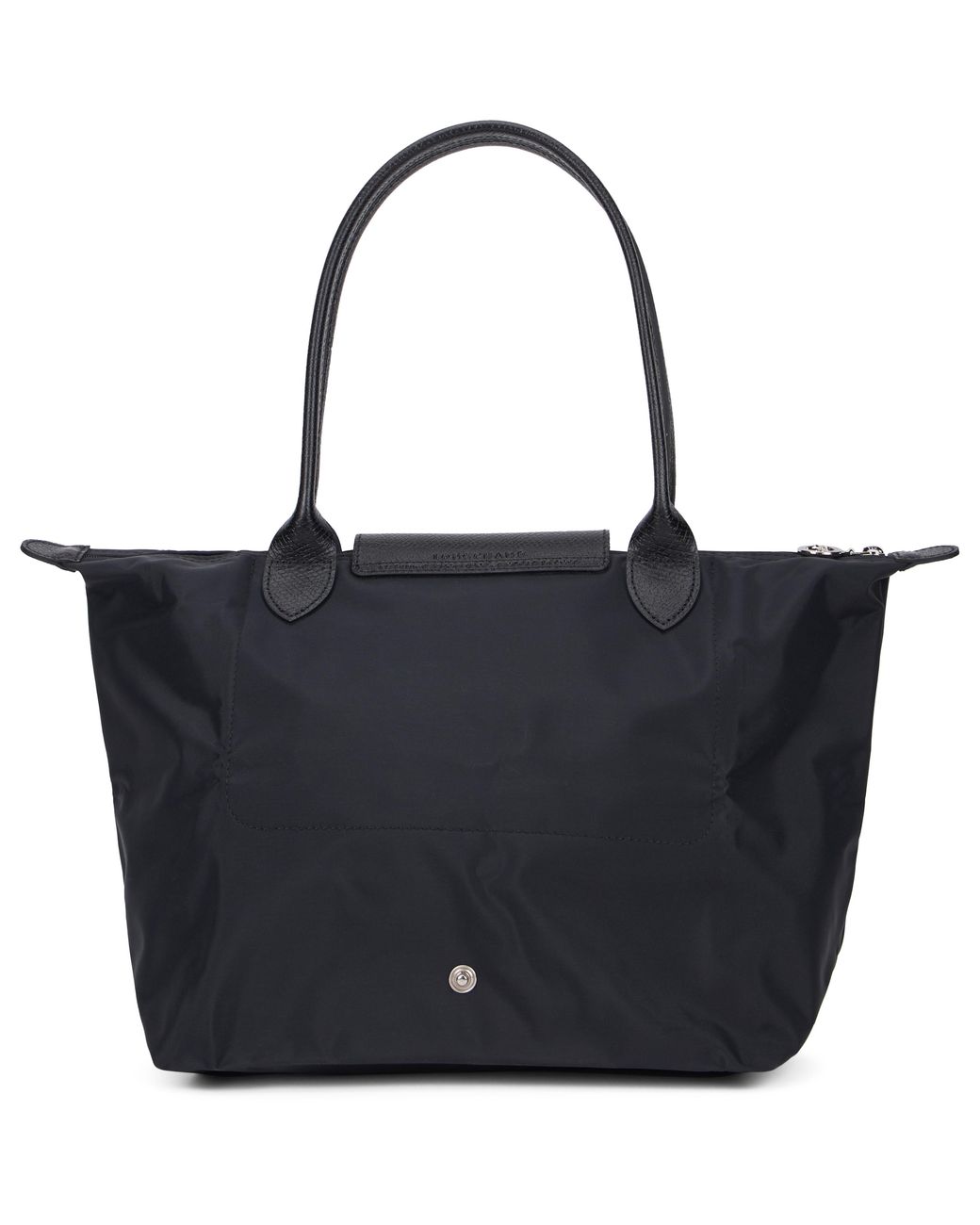 Longchamp Black Canvas Tote Bag With Leather Inserts