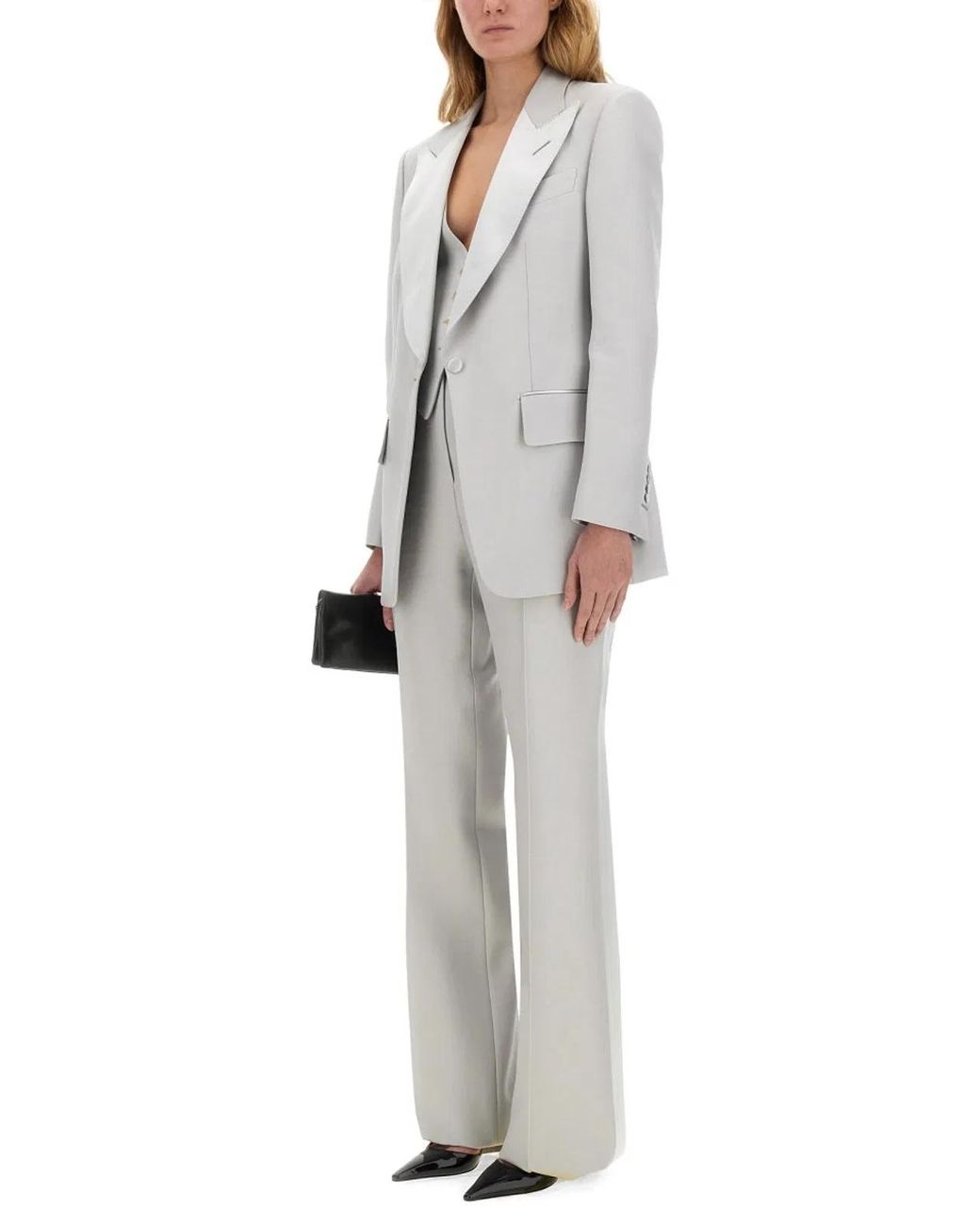 Tom Ford Gray Single-Breasted Tuxedo Jacket For