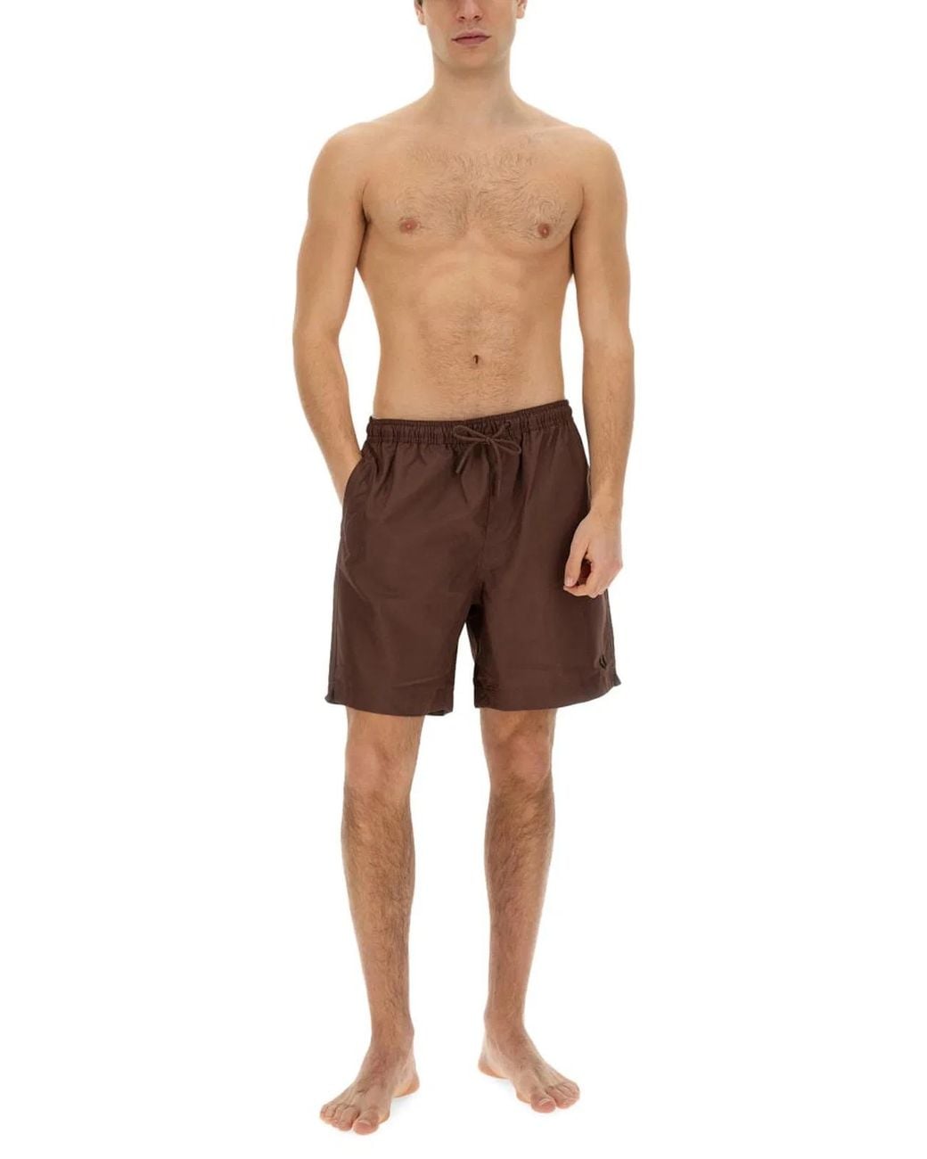 Fred Perry Brown Swimsuit for men