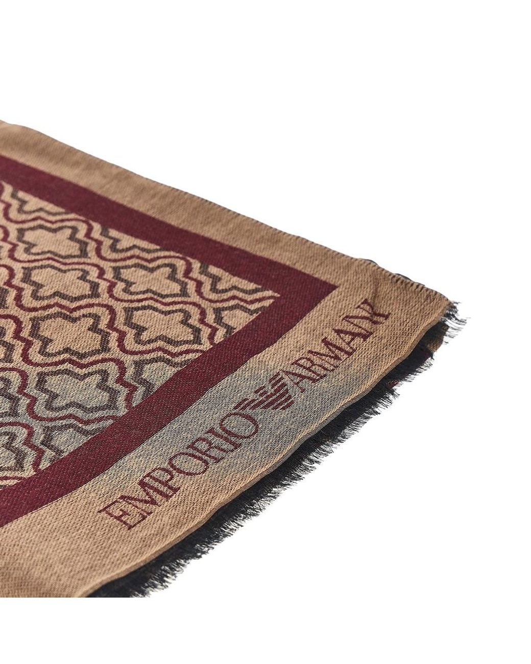 Emporio Armani Brown Viscose And Modal Scarf With Jacquard Motif for men