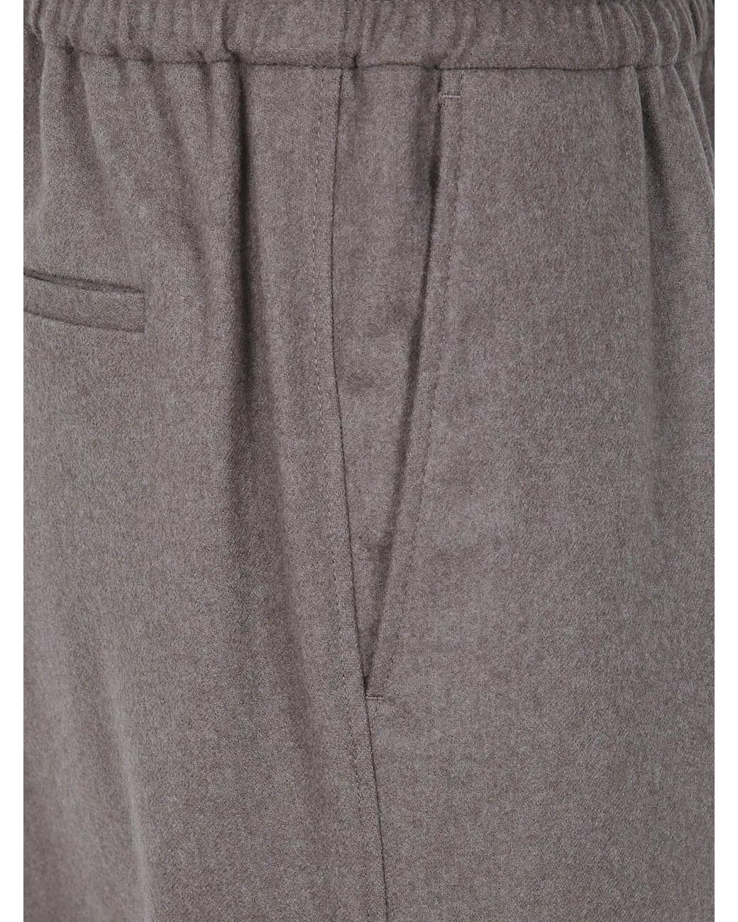 Drole de Monsieur Gray Elastic Waist Flannel Pants for men